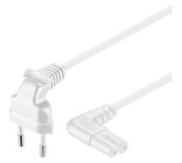 Goobay 97349 Câble d'alimentation prise EU type C coudé vers prise double Femelle type C7 coudé; 1,5 m; blanc