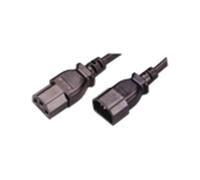 Câble secteur MCL MC902-2M, mâle/femelle, 2 mètres, couleur noire, utilisé comme câble d'alimentation ou rallonge secteur.