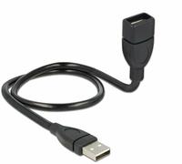 DeLOCK 50cm USB 2.0 câble USB 0,5 m USB A Noir