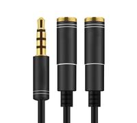 Câble séparateur Audio 3.5mm, 3.5mm mâle à 2 ports 3.5mm femelle avec micro, rallonge de 3.5mm, adaptateur de câble Aux