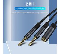 Câble séparateur Audio Jack Microphone pour casque, 3.5mm, femelle à mâle, adaptateur de micro pour téléphone et ordinateur