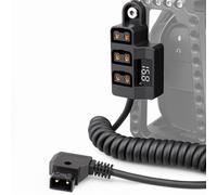 Câble Séparateur D-Tap à 3 Ports avec Affichage de Tension LED pour la Batterie de la Caméra V-Mount - Adaptateur de Moyeu de Puissance avec Montage 1/4 "-20 et Câble tressé