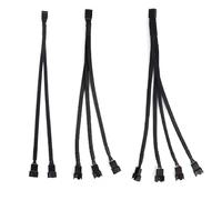 Câble Séparateur De Ventilateur Pwm,3 Pièces Câble Adaptateur 4 Broches,Répartiteur Tressé Avec Manchons,Rallonge De Cordon D'Alimentation,Convertisseur 1 À 2/3/4 Pour Ordinateur 27Cm