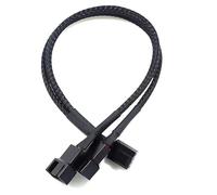 Câble séparateur de Ventilateur PWM PC 4 Broches 1 à Voies, câble Adaptateur d'extension d'alimentation, tressé Manchon Noir 27cm/10.5 Pouces(1 to 2)