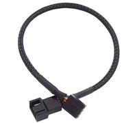 Câble séparateur de Ventilateur PWM PC 4 Broches 1 à Voies, câble Adaptateur d'extension d'alimentation, tressé Manchon Noir 27cm/10.5 Pouces(1 to 1)
