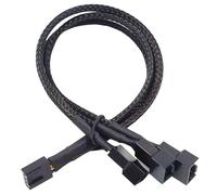 Câble séparateur de Ventilateur PWM PC 4 Broches 1 à Voies, câble Adaptateur d'extension d'alimentation, tressé Manchon Noir 27cm/10.5 Pouces(1 to 3)