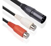 Câble Séparateur en y XLR vers 2 RCA, 2 Séparateurs en y XLR Mâle vers Double RCA Femelle, avec Connecteurs Plaqués Or 24K pour Séparer Ou Combiner Les Signaux Sonores