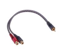 Câble séparateur OFC de 30cm, 2 RCA mâle à 1 RCA femelle pour système Audio de voiture pour caisson de basses pour haut-parleur Portable