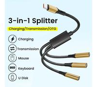 Câble séparateur OTG 3 en 1, Type C à 3 USB femelle, charge rapide, transfert de données, HUB, câble convertisseur USB2.0 pour iphone 15 16 PC C To 3 USB
