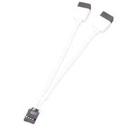 Câble Séparateur Usb 2,0 En-Tête - 17x10x3cm Copper 9 Broches Fil, Extension Y Blindé Durable, Connecteur Blanc Noir Stable | Câble De Séparateur Usb De Carte Mère Pour Le Café Internet À