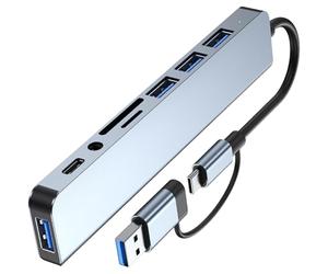 Câble séparateur USB3.0 USB C/mâle 3xUSB2 + 1xUSB3 + 1xType Lecteur de Carte, Adaptateur d ' Extension de Port de séparation pour Dock en Aluminium