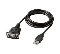 Lindy - Câble série - USB mâle pour RS-232 mâle - 1.5 m - Gris transparent - COM retention