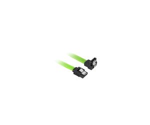 Câble Sharkoon SATA III - 0.6m, Connecteurs SATA 7-pin Mâle/Mâle, Transfert 6 Gbit/s, Facteur de forme Droit/Haut, Noir/Vert