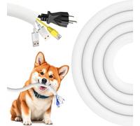 Cable Sleeves 3 Metres-12.7 mm,White Cable Protector Prevents Dogs,Cats and Pets from Chewing Cables,Cable Cover Sleeve with 8 Cable Ties