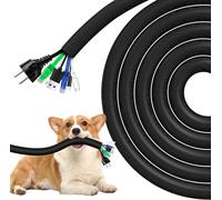 Cable Sleeving 6 Metres-13 mm,Cord Protector for Dogs and Cats,Flexible Textile Cable Protection,Self-Closing Cable Duct for Office,TV,Computer,PC ¿ Black