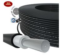 MAS-Premium Câble solaire H1Z2Z2-K 10 mm² certifié TÜV-2 Sans halogène Double isolation Installation libre ou fixe dans des installations photovoltaïques Longueur : 5 à 200 m (noir, 10 m)
