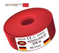 Câble solaire H1Z2Z2-K 4, 6 ou 10 mm², de 5 à 200 m, noir, rouge ou bleu, à enterrer, photovoltaïque, sans halogène, double isolation (H1Z2Z2-K 10, rouge, 175 m)