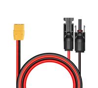 Câble solaire XT90 femelle de 6,1 m - 10 AWG - Connecteur XT90 - Câble de charge en silicone pour générateur solaire portable