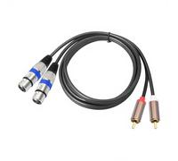 Câble sonore à texture métallique double femelle à mâle Connecteurs plaqués or Interconnexions de qualité studio Câble d ' interconnexion sonore pratique Noyaux métalliques femelles mâles Blindage de