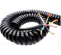 Câble Spiralé, 2, 3, 4, 5, 6, 7, 8, 9, 10, 12 Fils À Ressort, Câble Électrique En Spirale, Connecteur D'extension De Cordon D'alimentation Télescopique Élastique Noir De 1,5 Mm²(4 Core,1M-1.5mm²)