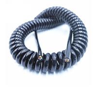 Câble spiralé à fil télescopique, câble à ressort, rallonge à ressort noir à 4 conducteurs, cordon d'alimentation en spirale 20AWG 24AWG 17AWG 14AWG 2,5 mètres, 5 mètres, 7,5 mètres de câble(Line leng