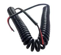Câble spiralé à ressort 15 AWG, 2 conducteurs, 1,5 mm², noir, cordon d'alimentation télescopique toronné, fil extensible, cordon spiralé, fil enroulé for CNC(Stretch 1m)