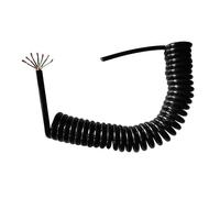 Câble spiralé à ressort à 7 cœurs, 0,2 mm², fil extensible, cordon d'alimentation noir, noyau en cuivre pur, gaine TPU, résistant à l'usure, résistant à l'huile, 1 pièce(Stretch 1.25m)