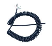 Câble spiralé blindé à ressort résistant aux hautes températures - Câble d'alimentation télescopique à 5 conducteurs 24 AWG for une utilisation polyvalente(Stretch 4meter)