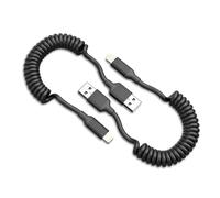 Câble Spiralé Câble Lightning Usb Court, Pack De 2 Certifiées Mfi Bobines Usb A Vers Lightning Câble De Charge Iphone Câble De Charge Rapide Câble Compatible Iphone 14 13 12 11 Pro Max 8 7 6 Plus Se