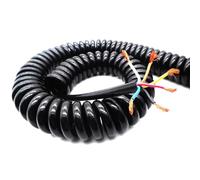 Câble spiralé extensible à ressort Câble à ressort élastique rétractable 20AWG à 6 conducteurs 2-15 mètres(Stretch 2 meters)