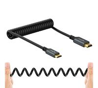 Câble spiralé mini HDMI vers HDMI, câble compatible 4K UHD, 1080p (HDMI C 2.0) (0,3m-1,5m)