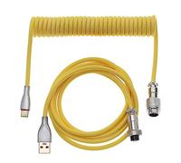 Câble Spiralé pour Clavier Mécanique Câble USB Type-C vers USB-A de 1,5M avec Connecteur Aviator Détachable pour Clavier de Jeu Tablette Téléphone Portable