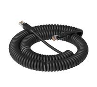 Câble spiralé RJ45 à CAT6A, 8 Broches, 26awg, Pur, Extension Flexible, Traction, rétractable, Double Blindage, Ligne réseau(Black,8M)