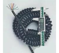 Câble spiralé télescopique, Rallonge spiralée télescopique à 10 conducteurs, calibre 26 AWG, extensible de 1 12 mètres, avec blindage noir et ressort(Stretch 11 meter)