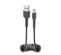 SBS Mobile Câble USB Type C spiralé – USB A‑USB C – Charge et transfert de données – 50 cm Noir