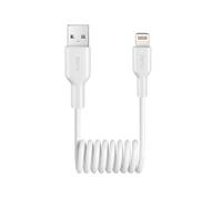 Câble spiralé USB-A - iPhone Lightning 12W 1m - Blanc
