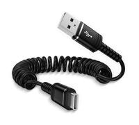 Câble spiralé USB C court [0,3 m à 1 m] Coiled Android Auto Ressort Type C Câble de données de téléphone portable Charge rapide pour Samsung Galaxy S25 S24 + S23 S22 S21 S20 A16, iPhone 16 15 Pro Max