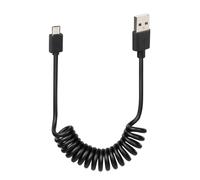 Câble spiralé USB > Micro USB - 100 cm - Noir
