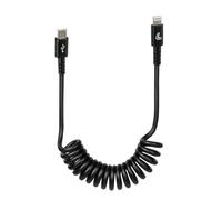 Câble spiralé USB Type-C > Apple 8 broches - 100 cm - Noir