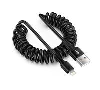 Câble spirale USB vers Lightning, câble de charge court pour iPhone, certifié MFi, câble Apple Carplay avec synchronisation des données pour iPhone 14/13/12/11/Pro/Xs/XR/8/6 Plus