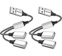 Câble Splitter Mogood USB 2.0 - Cordon d'Alimentation d'Extension/Transfert de Données - Double Port Expander Hub Adaptateur