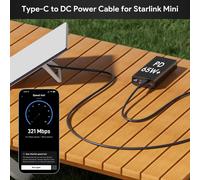 Câble Starlink Mini Usb C À Dc, Câble De Remplacement 2M/6,5Ft Avec Entrée Pd100W, Cordon Étanche 18Awg, Câble Starlink Mini, Compatible Avec Les Sources Pd De 65W+[Z2065]