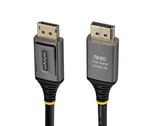 Câble StarTech.com DisplayPort 2.1 DP80 50cm certifié VESA UHBR20 10K/8K 60Hz 16K avec DSC 1.2a blindé