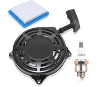 Cable Starter for 497680 498144 Manual Starter for Lawnmower,497680 Lawnmower Recoil Starter,with 491588S Air Filter RJ19LM Spark Plug