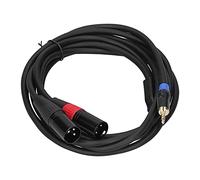 Câble Stéréo 3,5 Mm Mâle vers Double 2 XLR Mâle PVC Haute élasticité Plug and Play pour Amplificateur de Puissance Mélangeur pour Téléphone Portable Stéréo Portable MP3 Rouge Bleu comme (#2)