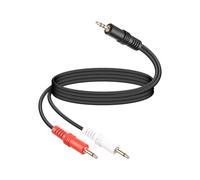 Câble Stéréo 3,5mm vers Double Mono Y 1.8M,Câble Audio TRS vers 2xTS | Câble Breakout TRS vers Double TS pour Rode Wireless Pro Timecode,CV/Gate Eurorack,Console de Mixage & Enregistrement Studio