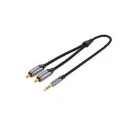 Câble Stéréo Jack 3.5 Mâle vers 2x RCA Mâle - 3m - Couleur Gris