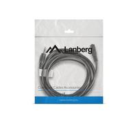lanberg env.-mjfj 10cc-0030 BK Câble Audio Jack stéréo mâle vers Jack 3,5 mm Femelle, 3 m Noir