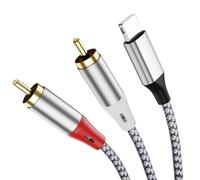 Câble stéréo Lig-htning vers 2 RCA, câble audio Ligh-tning vers 2 RCA pour téléviseurs, ordinateurs, téléphones portables,MP3, Haut - parleurs, tablettes, amplificateurs, Haut - parleurs, etc.