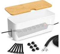 ¿ Cable Storage Box Kit ¿ Cover ¿ Box For Charger And Power Strip Cables ¿ 34 X 14 X 12 Cm ¿ White